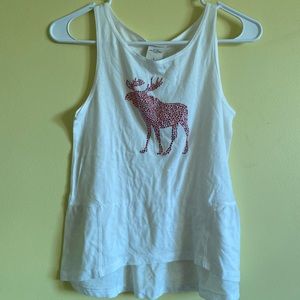 White tank top with moose on the front